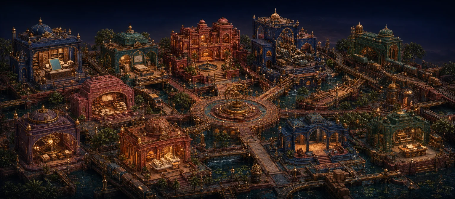 A connected city representing the industries served by Hexentec
